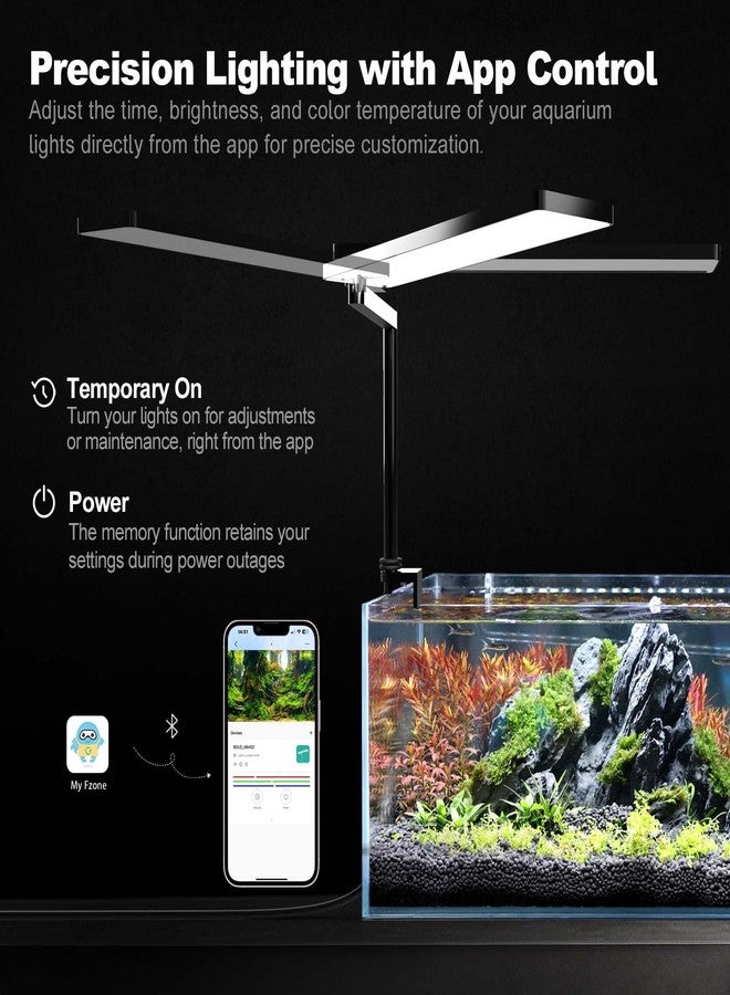 FZONE Solo Series Nano LED Aquarium Light, Full Spectrum and Dimmable, App-Controlled, for Freshwater and Planted Tanks - Image 3
